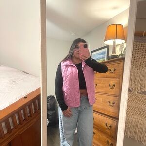 Pink Quilted Vest for Women